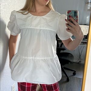 Zara White Blouse with Tie Back